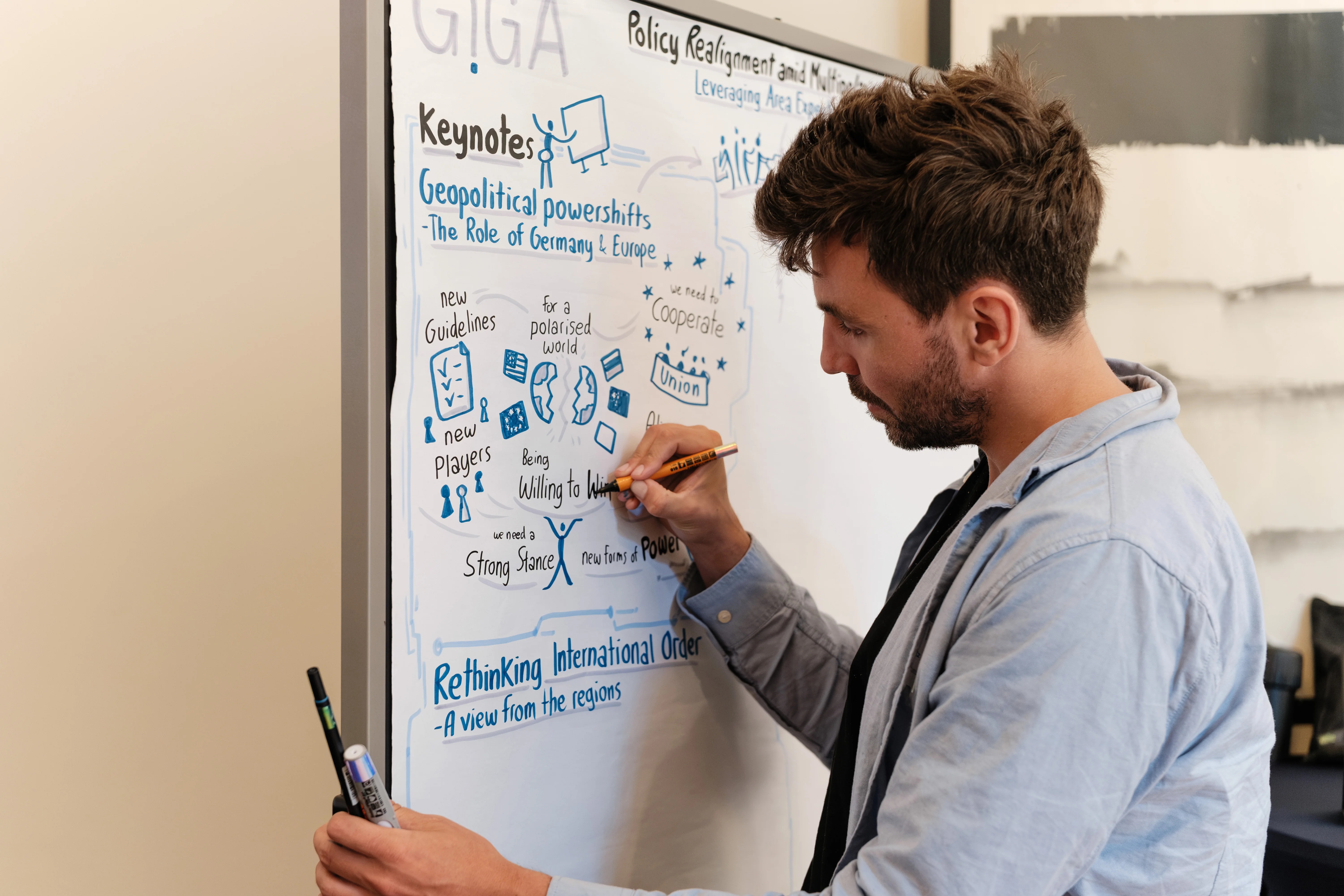 Robin Hotz zeichnet ein Graphic Recording live